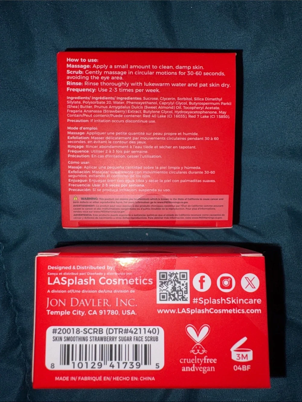 2 - LaSplash Skin Smoothing Strawberry Sugar Face Scrub - 1.77 oz x 2